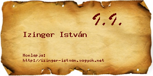 Izinger István névjegykártya