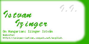 istvan izinger business card
