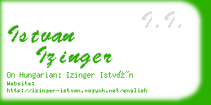 istvan izinger business card
